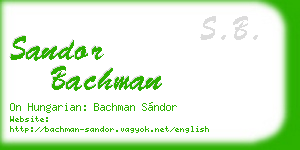sandor bachman business card